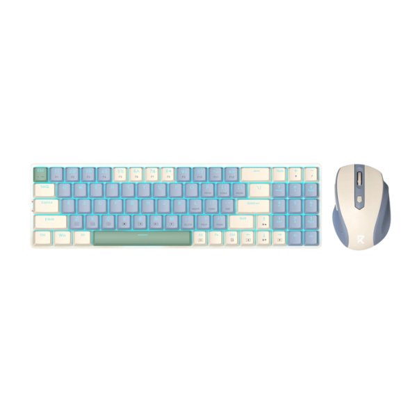 Redragon BS8772 Wireless Keyboard and Mouse Combo – Cream/Blue