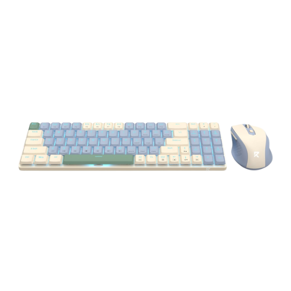Redragon BS8772 Wireless Keyboard and Mouse Combo – Cream/Blue