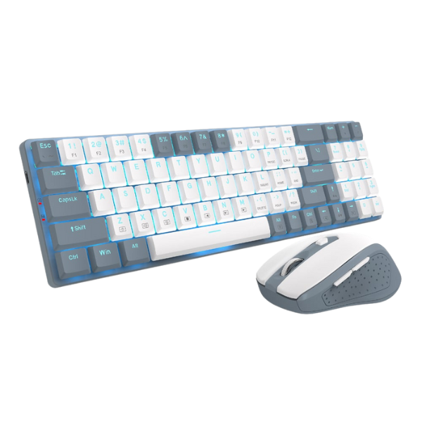 Redragon BS8772 Wireless Keyboard and Mouse Combo – Grey/White