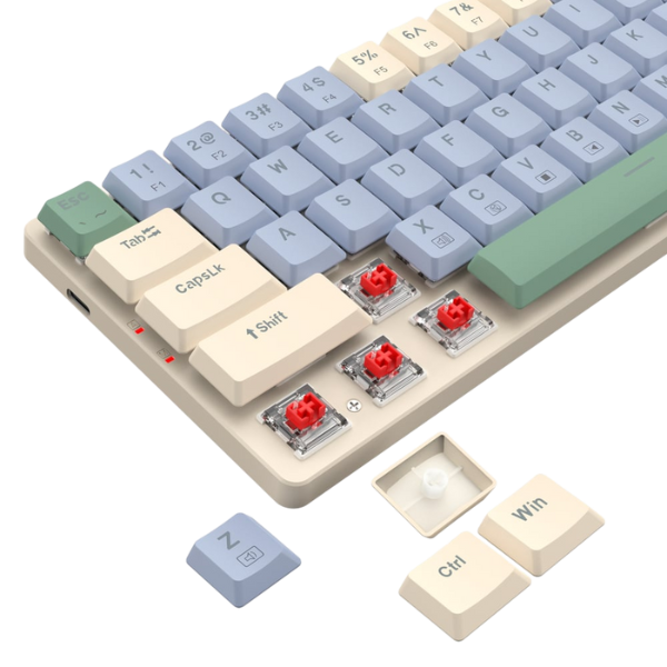 Redragon BS8772 Wireless Keyboard and Mouse Combo – Cream/Blue