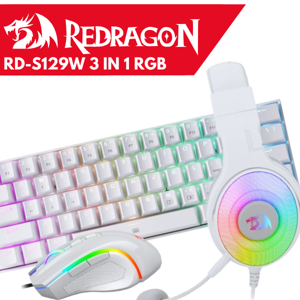 REDRAGON 3IN1 WIRED COMBO – WHITE