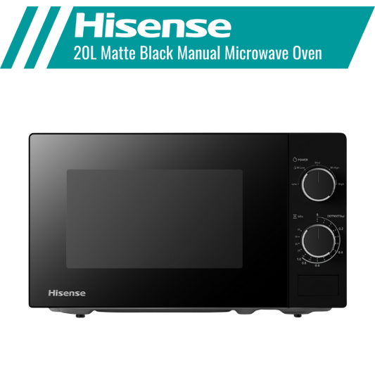 Hisense 20L Matte Black Manual Microwave Oven