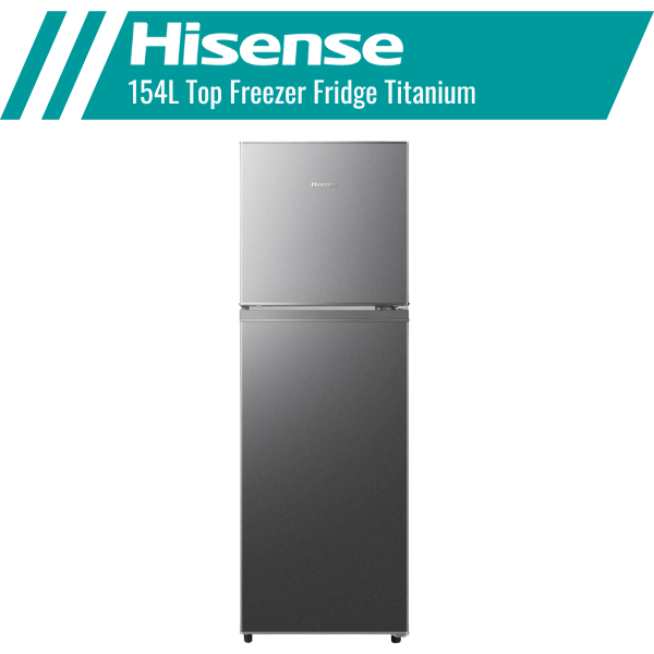Hisense 154L Top Freezer Fridge Titanium Silver