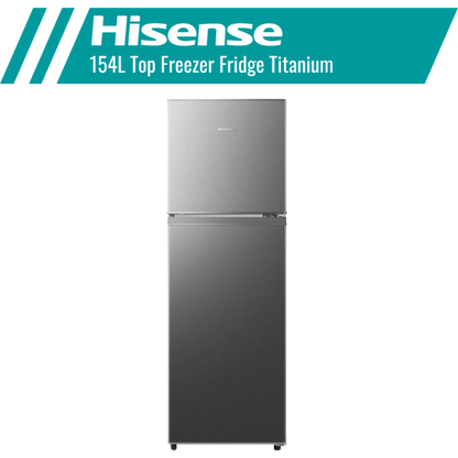 Hisense 154L Top Freezer Fridge Titanium Silver