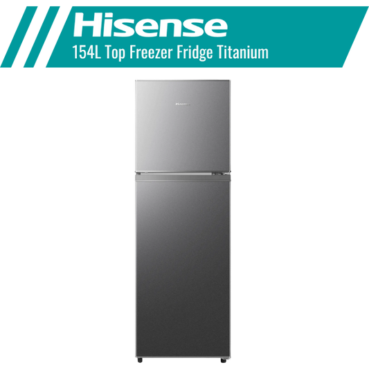 Hisense 154L Top Freezer Fridge Titanium Silver