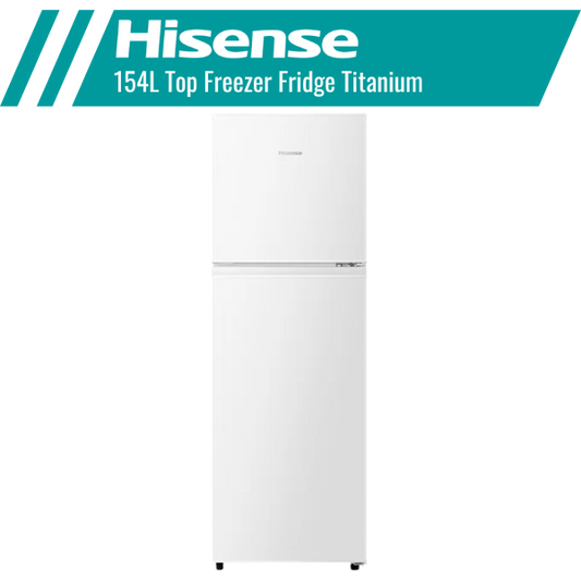 Hisense 154L Top Freezer Fridge Titanium White