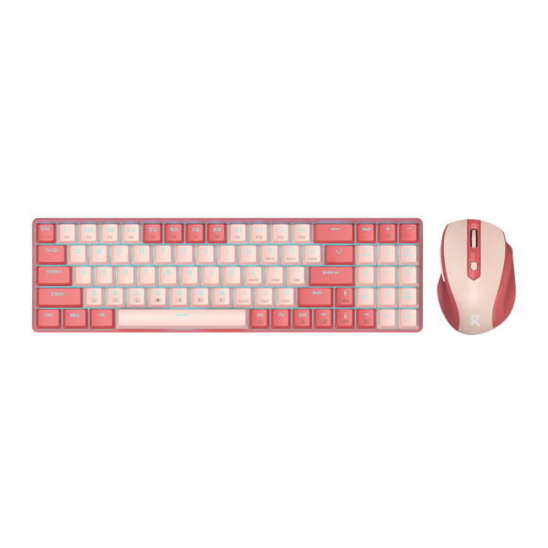 Redragon BS8772 Wireless Keyboard and Mouse Combo – Red/Pink