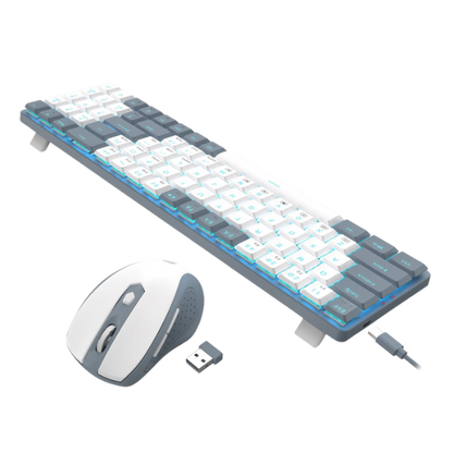 Redragon BS8772 Wireless Keyboard and Mouse Combo – Grey/White