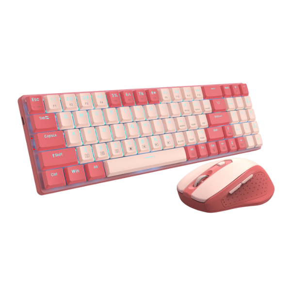 Redragon BS8772 Wireless Keyboard and Mouse Combo – Red/Pink
