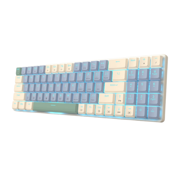 Redragon BS8772 Wireless Keyboard and Mouse Combo – Cream/Blue