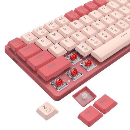 Redragon BS8772 Wireless Keyboard and Mouse Combo – Red/Pink