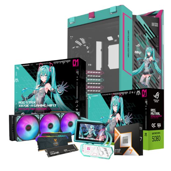Picture of PCBuilder Ryzen 7 9800X3D ASUS X MIKU Windows 11 Gaming PC