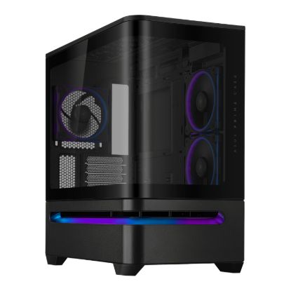 Picture of Asus Prime AP202 ARGB Curved Tempered Glass Micro-ATX Chassis – Black