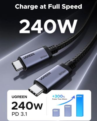 Picture of UGREEN USB4 Gen4 240W USB-C to USB-C Cable (Black)