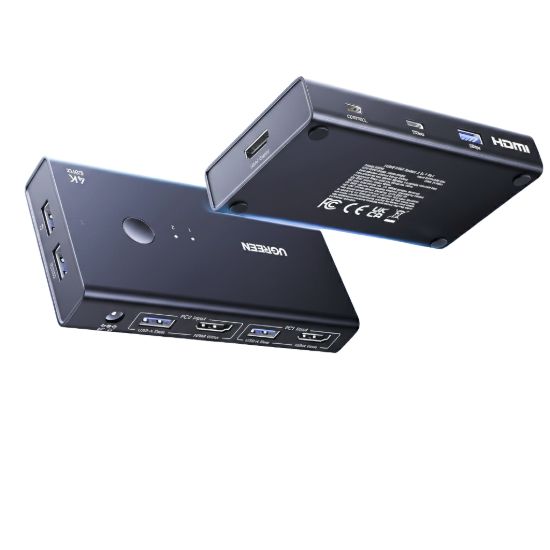 Picture of UGREEN 2-In-1 HDMI KVM Switch 4 USB Ports 4K@60Hz–Black