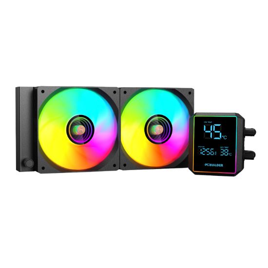 Picture of PCBuilder BLIZZARD FROST 240mm AIO ARGB Liquid CPU Cooler - Black