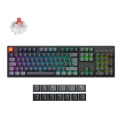 Picture of Keychron K10 QMK Full-size RGB Wireless Custom Mechanical Keyboard V.2 (Super RED Switch) – Black