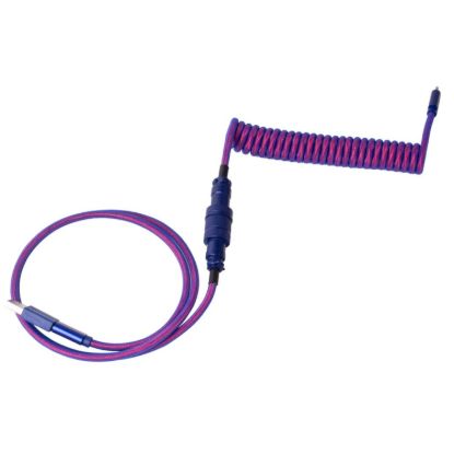 Picture of Keychron Premium Coiled Aviator USB Cable | Type-C + USB-A Adapter | Detachable Aviator Connector | 108 cm