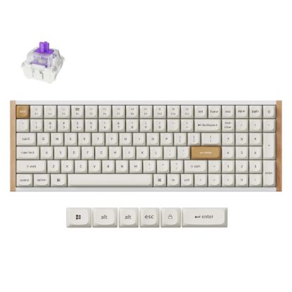 Picture of Keychron K4 HE 96% Magnetic Switch Hot-Swap RGB Wireless Keyboard – White (Wood + Aluminium)