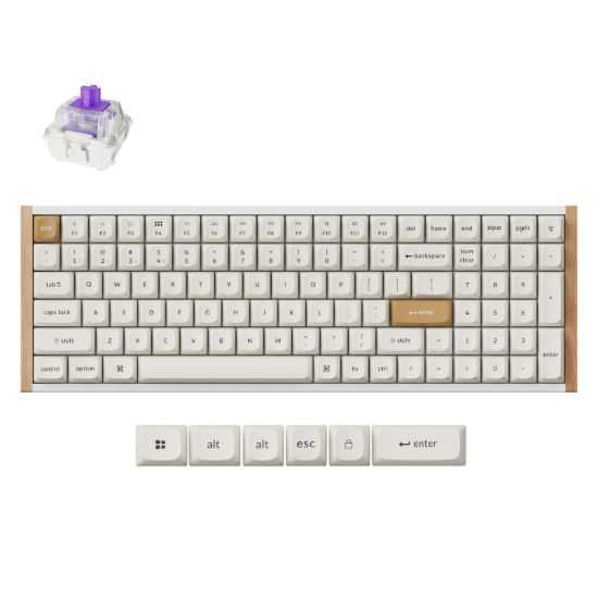 Picture of Keychron K4 HE 96% Magnetic Switch Hot-Swap RGB Wireless Keyboard – White (Wood + Aluminium)