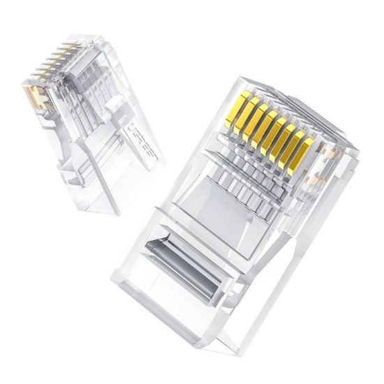 Picture of UGREEN Cat6 RJ45 Modular Plugs - Transparent with Gold Contacts (10 Pieces)