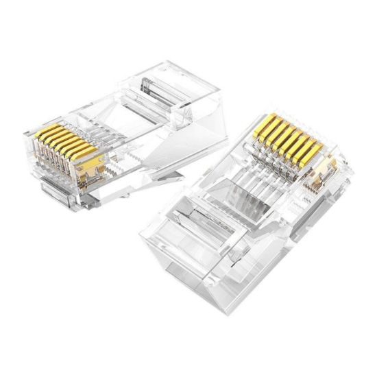 Picture of UGREEN Cat6 RJ45 Modular Plugs - Transparent with Gold Contacts (10 Pieces)