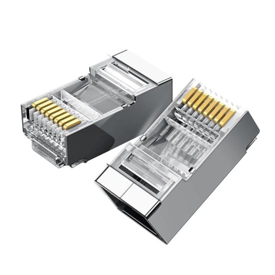 Picture of UGREEN NW111 RJ45 Cat6 Ethernet Network Head 100 Pack - Silver/Transparent