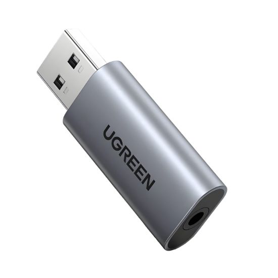 Picture of UGREEN CM383-80864 USB-A to 3.5mm Audio Jack External Sound Adapter - Silver