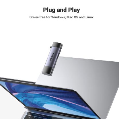 Picture of UGREEN CM185-50706 2-in-1 OTG Card Reader | Type-C | USB-A - Silver