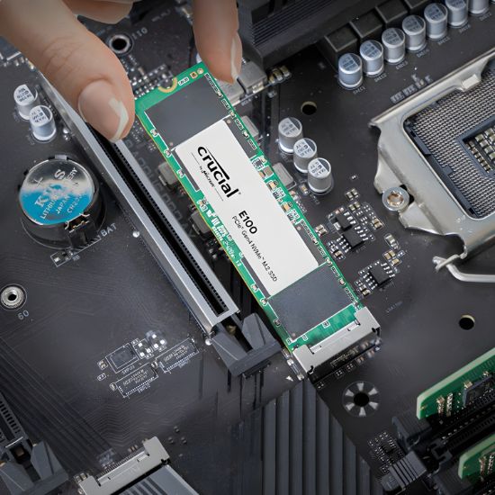 Picture of Crucial E100 480GB PCIe Gen4 2280 NVMe M.2 SSD