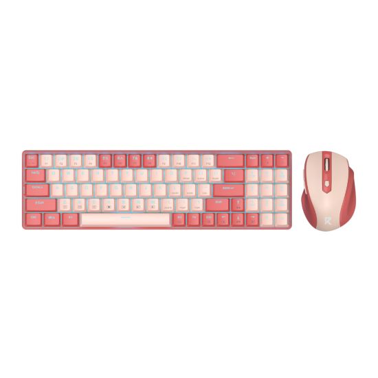 Picture of Redragon BS8772 Wireless Keyboard and Mouse Combo - Red/Pink