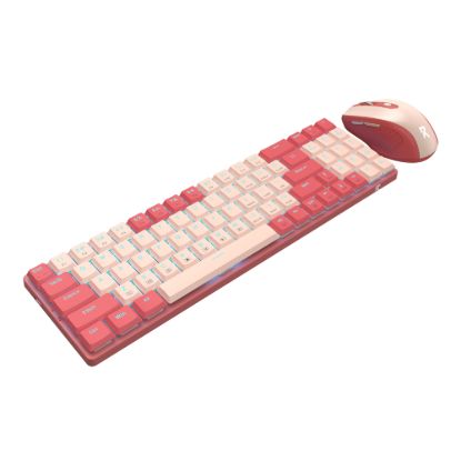 Picture of Redragon BS8772 Wireless Keyboard and Mouse Combo - Red/Pink