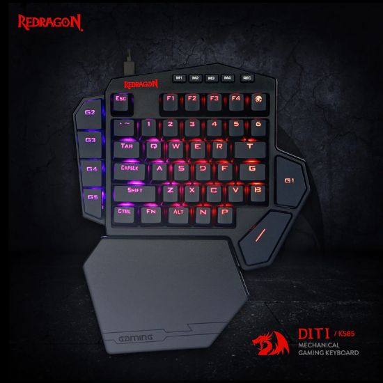 Picture of REDRAGON Diti Elite Pro One-Handed RGB Wireless Mechanical Gaming Keyboard - Black