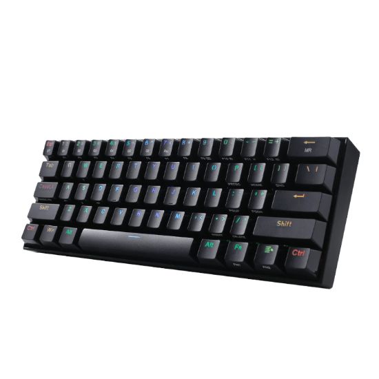 Picture of REDRAGON DRACONIC PRO Mechanical 61 Key|Bluetooth 5.0|RGB 9 Colour Modes|Rechargable Battery|Type-C Charging Cable Gaming Keyboard - Black