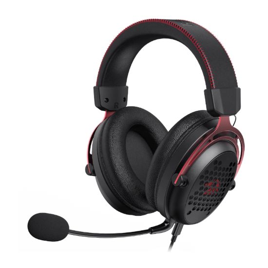 Picture of REDRAGON Over-Ear DIOMEDES Honeycomb 3.5mm AUX Gaming Headset - Black