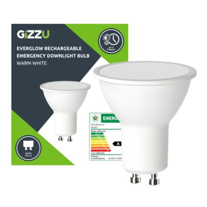 Picture of Gizzu Everglow Rechargeable Warm White Emergency Downlight Bulb