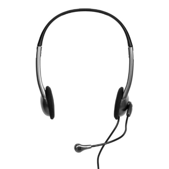Picture of Port Stereo Headset with Mic with 1.2m Cable|1 x 3.5mm|Volume Controller - Black