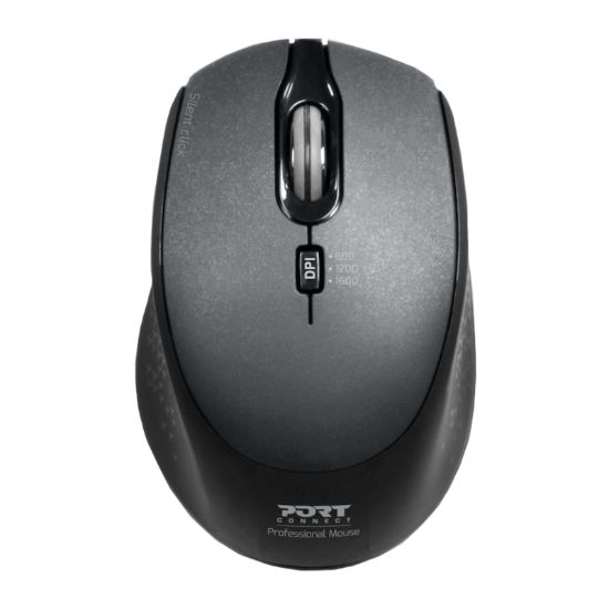 Picture of Port Connect Silent 1600DPI 3 Button Wireless Mouse - Black