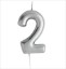 Picture of Casey 10cm Silver Numerical Birthday Candle Nr.2