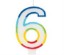 Picture of Casey 7cm Multicolor Numerical Birthday Candle Nr.6
