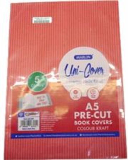 Picture of Marlin Kids A5 Precut Book Cover Red 5 Pack