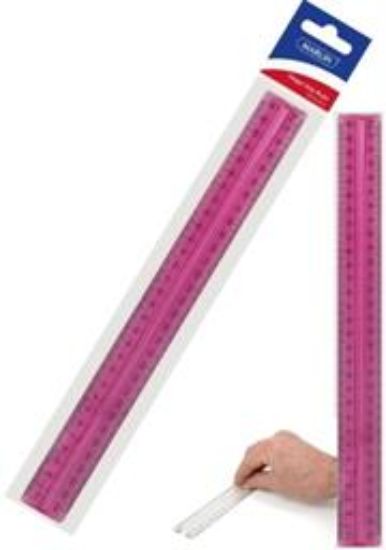 Picture of Marlin 30cm Finger Grip Clear Pink Ruler