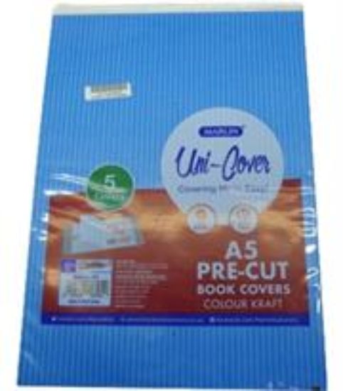 Picture of Marlin Kids A5 Precut Book Cover Blue 5 Pack