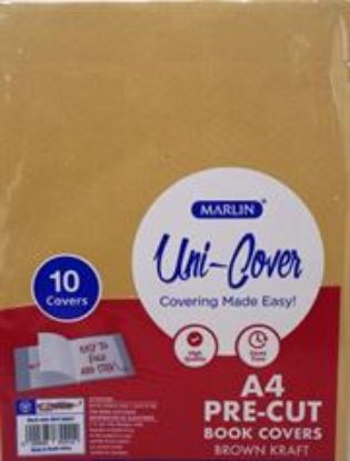 Picture of Marlin Kids A4 Precut Book Covers Brown Kraft
