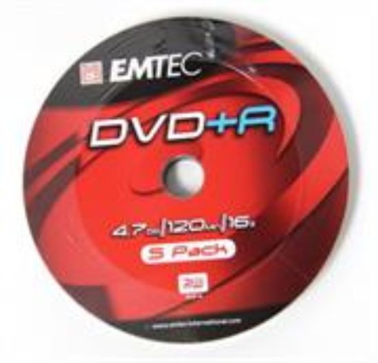 Picture of Emtec DVD Plus R 16x Speed 5pk Non Printable