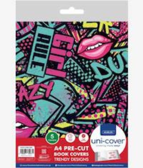 Picture of Marlin A4 Girl Rule Precut Book Covers 5 Pack