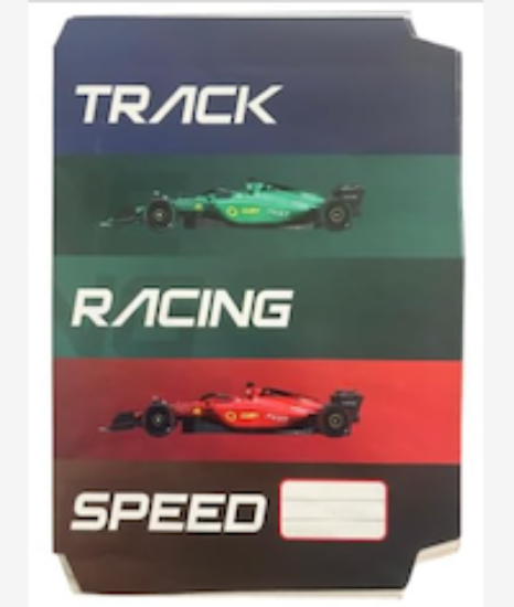 Picture of Marlin A4 PreCut Book Covers F1 Track Racing 5pack