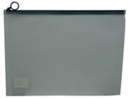 Picture of Brainware A4 Clear Carry Folder With Black Easy Slide Zip