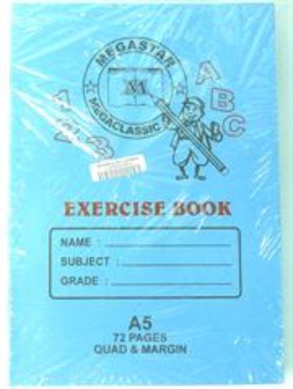 Picture of Megastar A5 Exercise Book 72page Quad and Margin