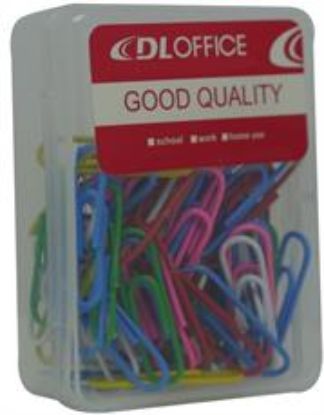 Picture of DLOffice Multicolour 28mm Paper Clips Plastic Tub